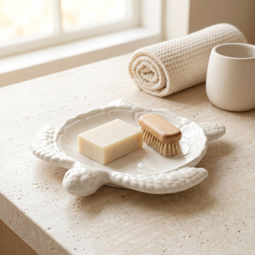 Conch Shell Bowl, Gypsum White 6"