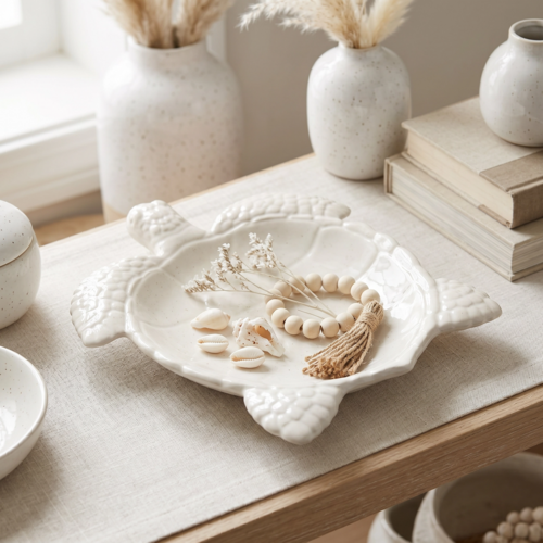 Conch Shell Bowl, Gypsum White 6"