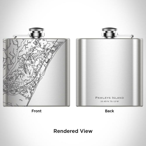Pawleys Island - South Carolina Map Hip Flask