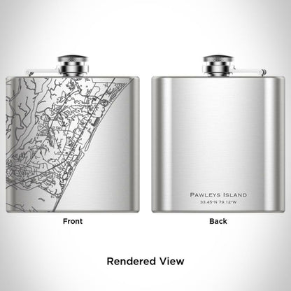 Pawleys Island - South Carolina Map Hip Flask
